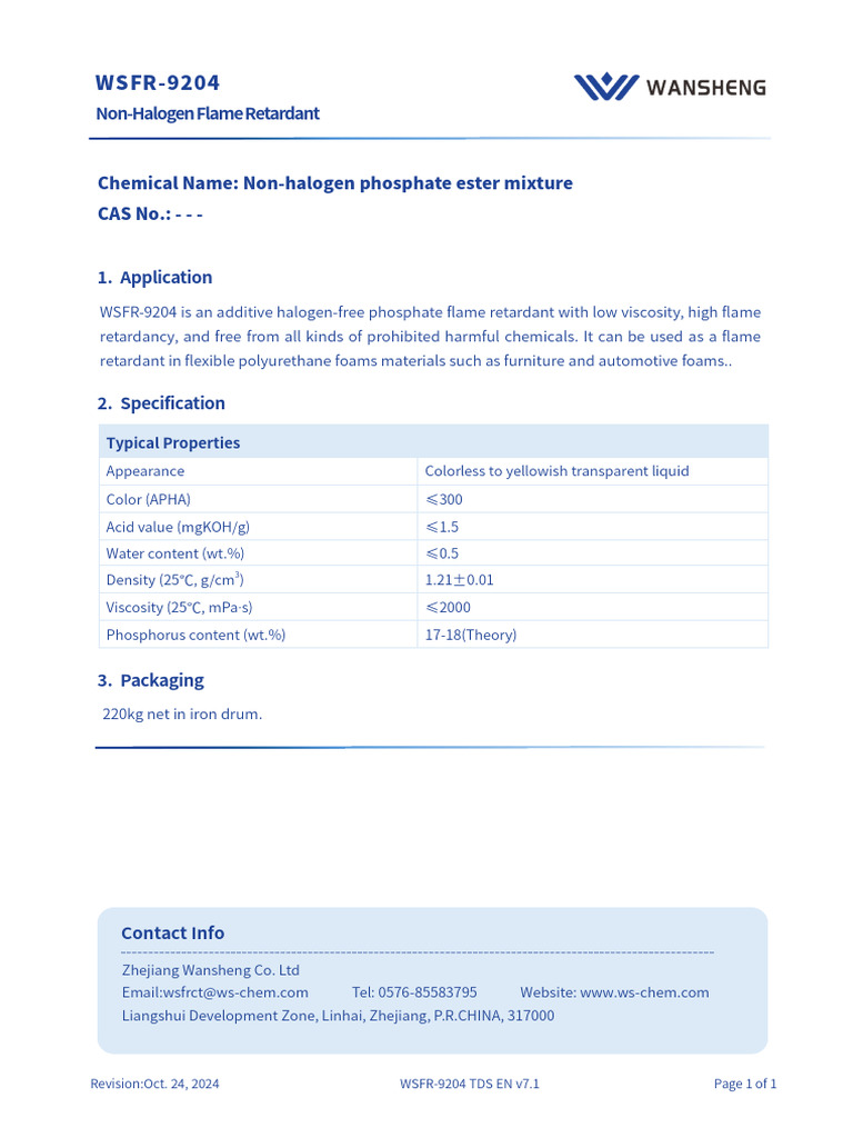 Wsfr-9204 Tds en v7.1 | PDF