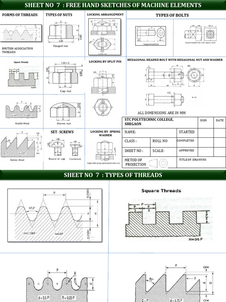 Sheet No 7 Free Hand Sketches STC | PDF