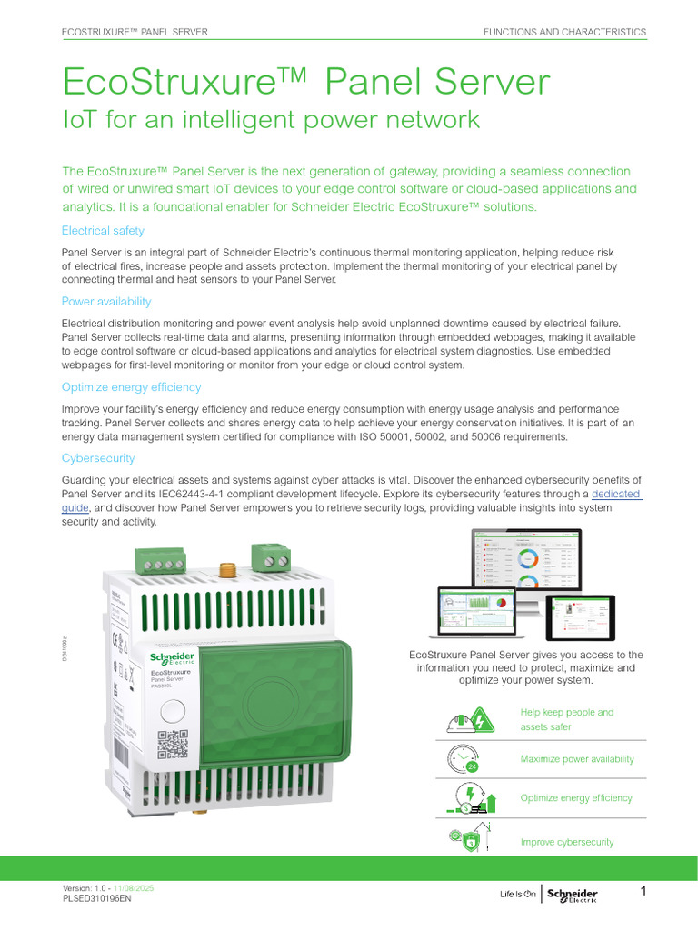 EcoStruxure Panel Server Overview | PDF | Wi Fi | Security