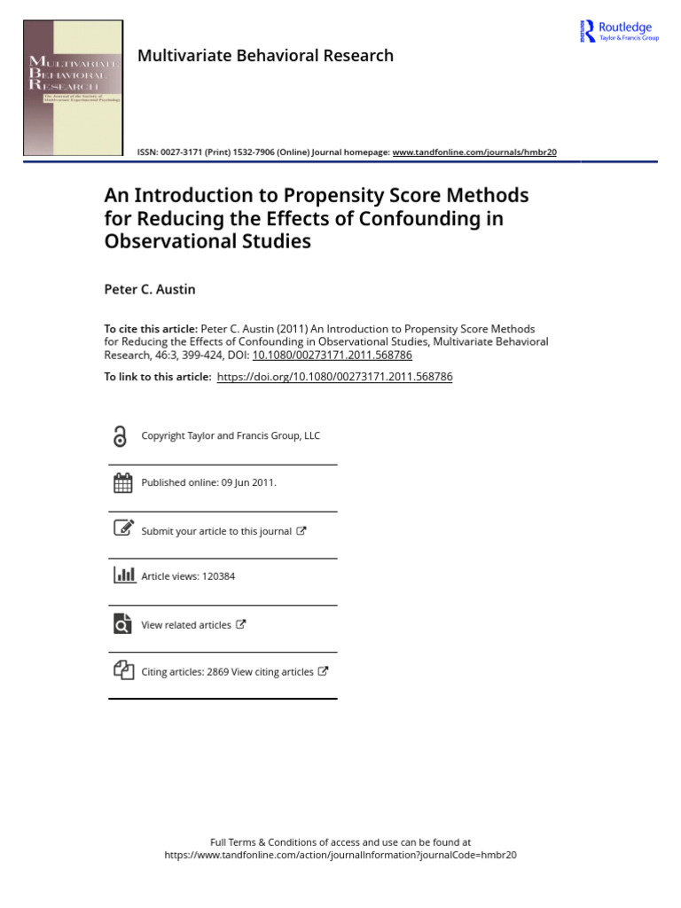 Propensity Score Methods Overview | PDF | Experiment | Randomized ...