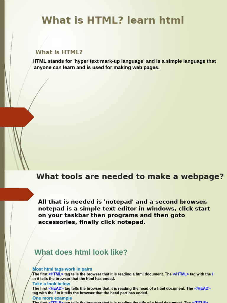 Introduction to HTML Basics and Tags | PDF | Html Element | Html