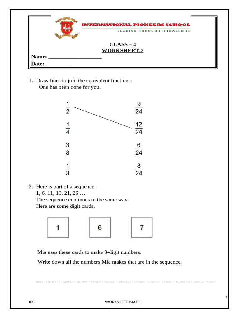 Class 4 Math Worksheet Activities | PDF | Area | Euclidean Geometry
