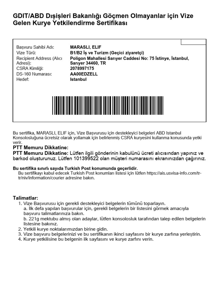 Courier in Instructions | PDF