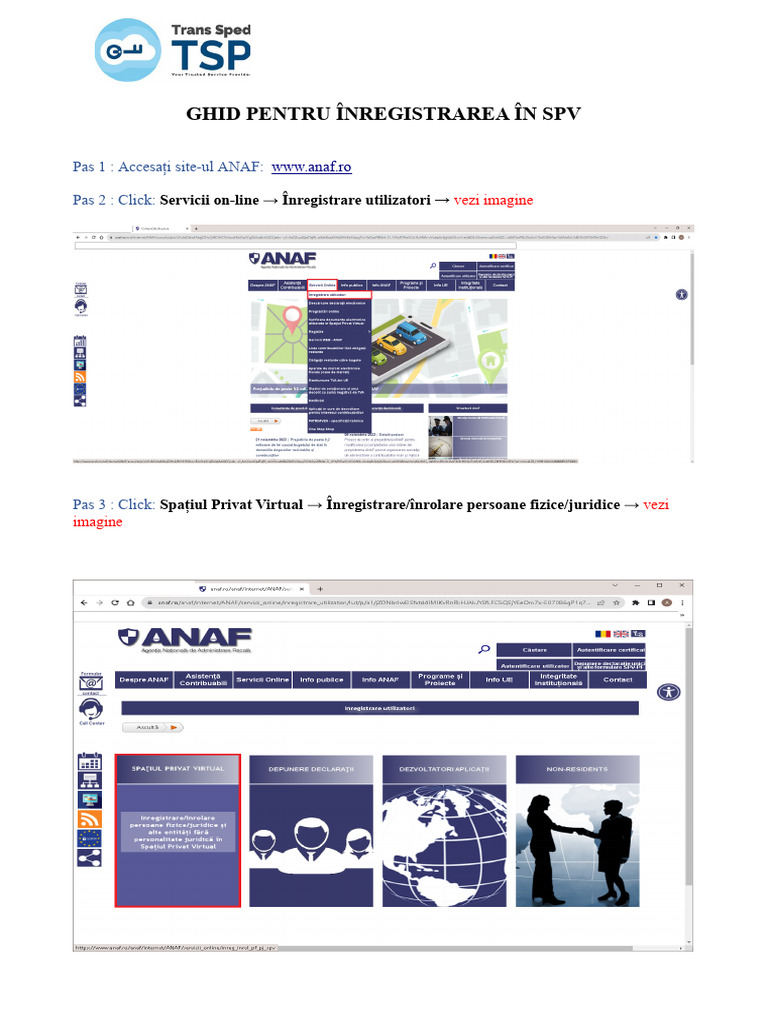 TS - Ghid Pentru Inregistrarea in SPV | PDF