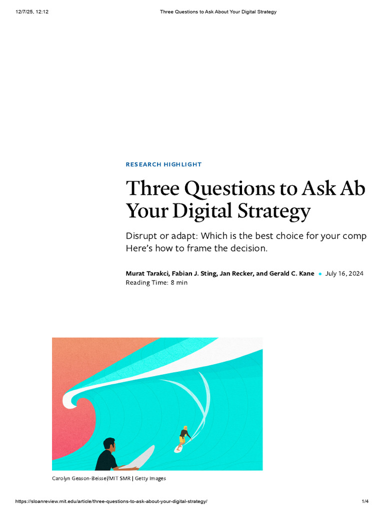 Key Questions for Digital Strategy | PDF | Retail | Artificial Intelligence