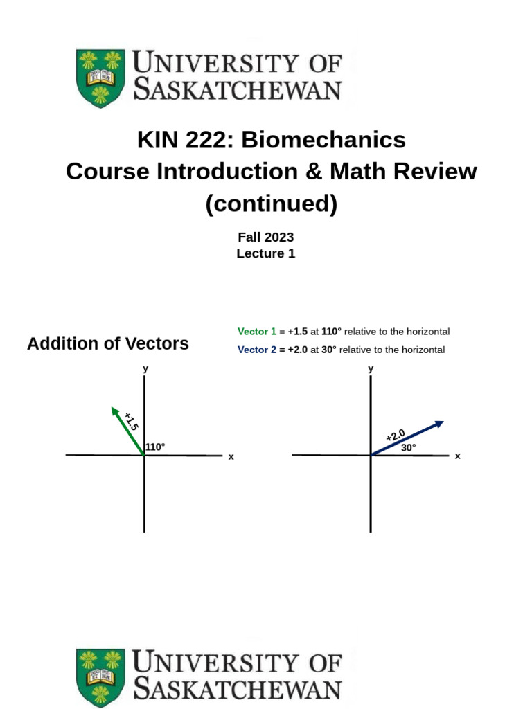 KIN 222: Biomechanics Course Overview | PDF | Force | Kinematics