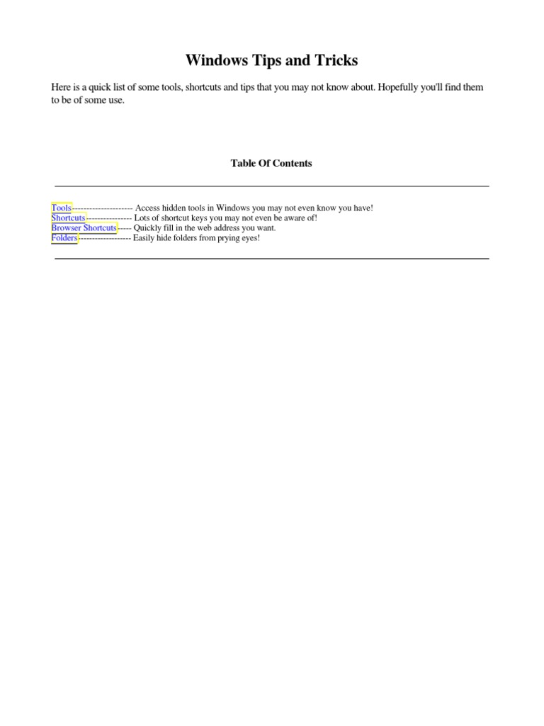 Windows Tips And Tricks Pdf Computers