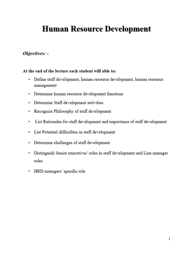 Human Resource Development Overview | PDF | Human Resource Management ...