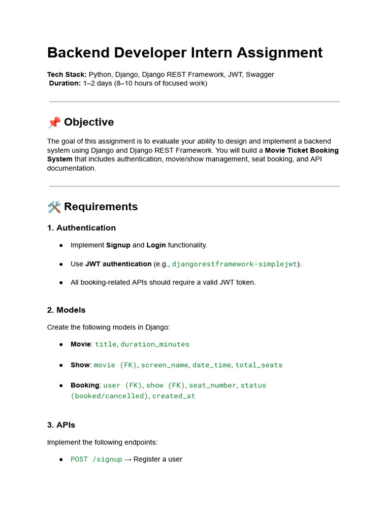 Django Movie Ticket Booking System Assignment | PDF | Computing ...
