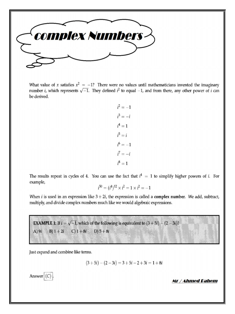 Complex Numbers | PDF