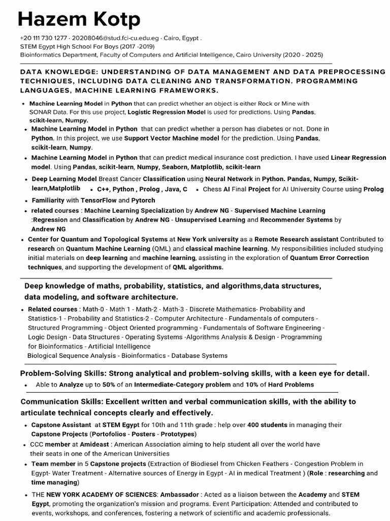 Hazem Kotp C.V | PDF