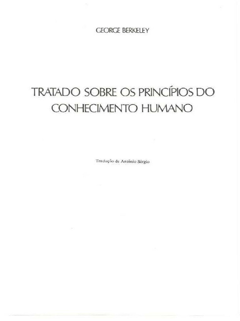 Princípios do Conhecimento Humano de Berkeley | PDF | Abstração | Ideia