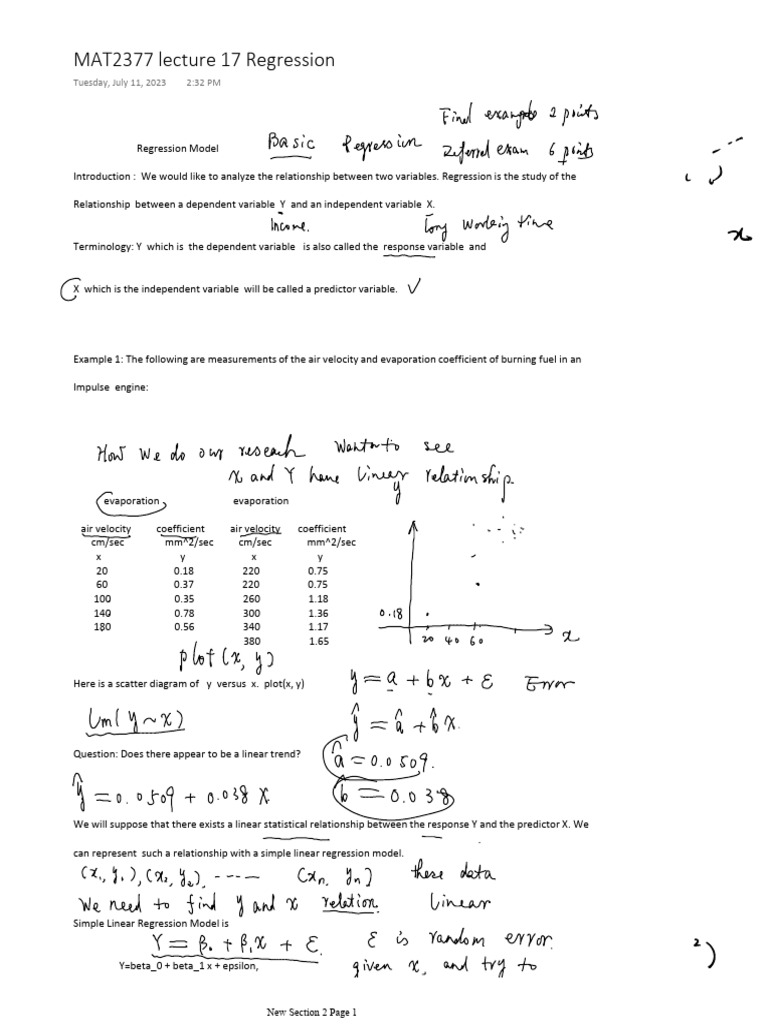 Simple Linear Regression Analysis Guide | PDF | Linear Regression ...