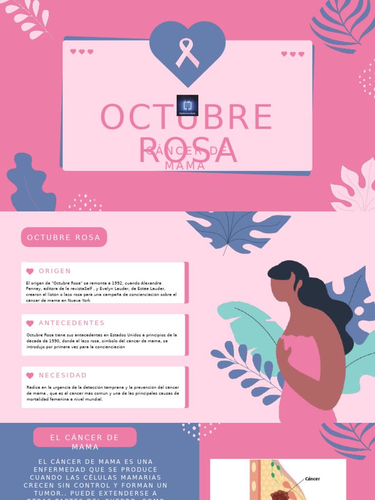 Octubre Rosa: Concienciación Cáncer Mama | PDF | Metástasis | Cáncer de ...
