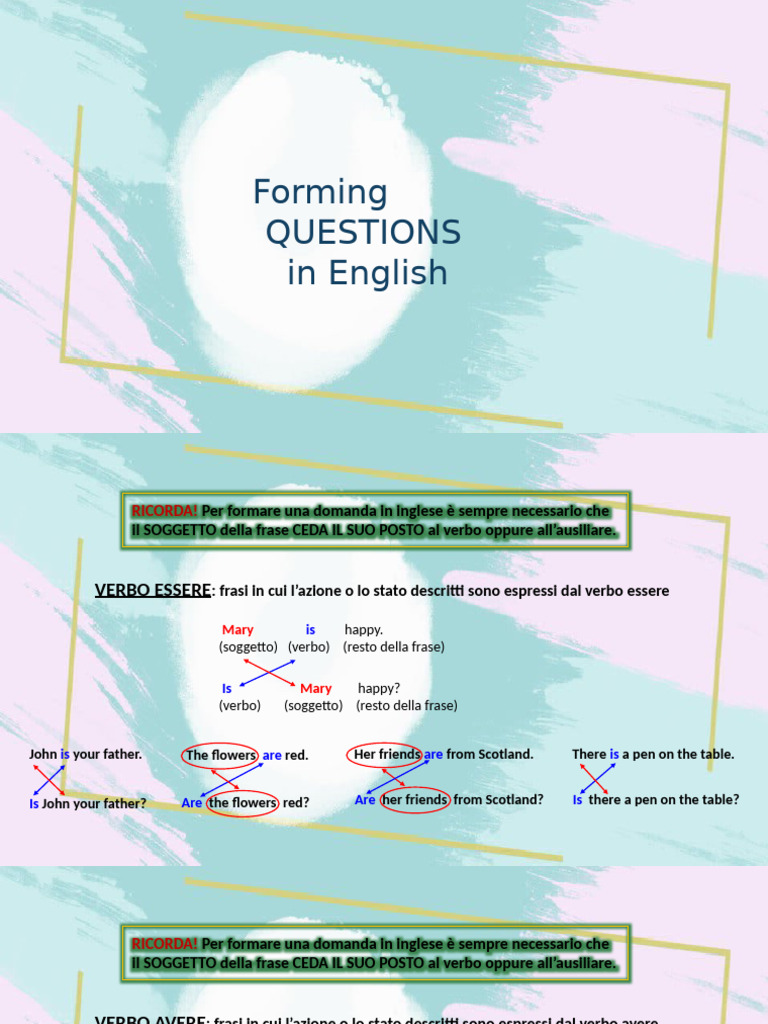 Forming QUESTIONS in English | PDF