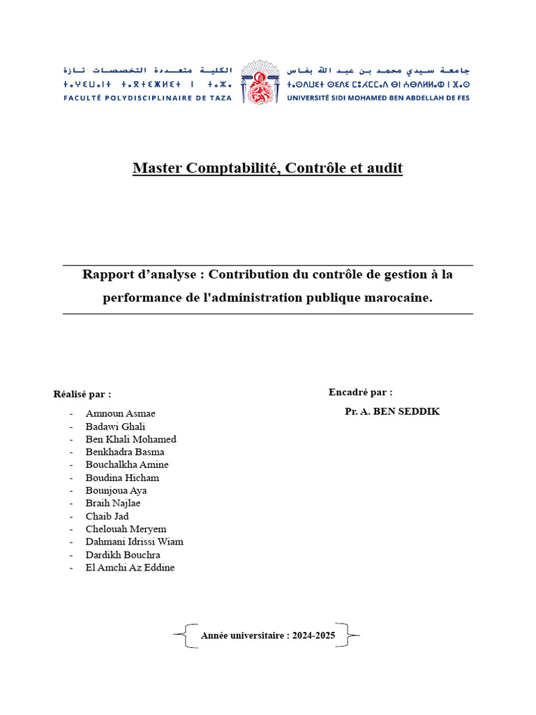 Contrôle de gestion et performance publique | PDF