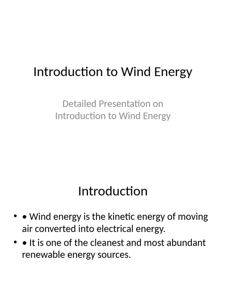 Introduction to Wind Energy Basics | PDF