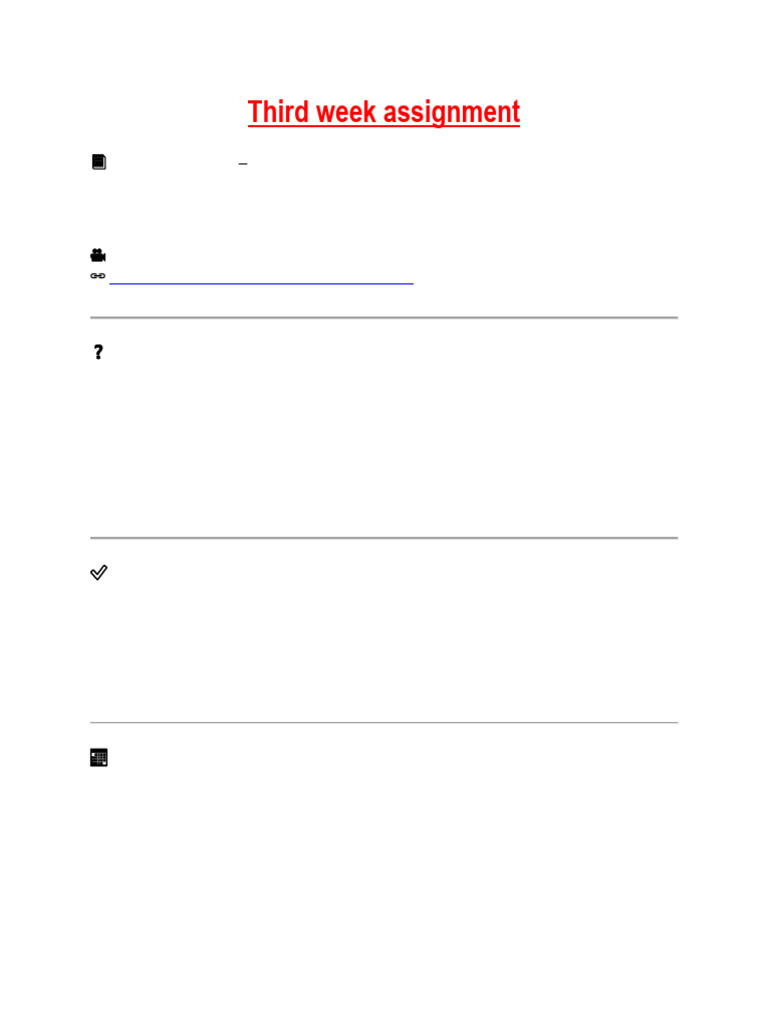 Third Week Assignment | PDF