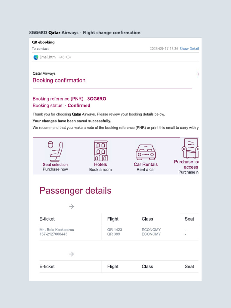 Change Flight Kpakpatrou | PDF