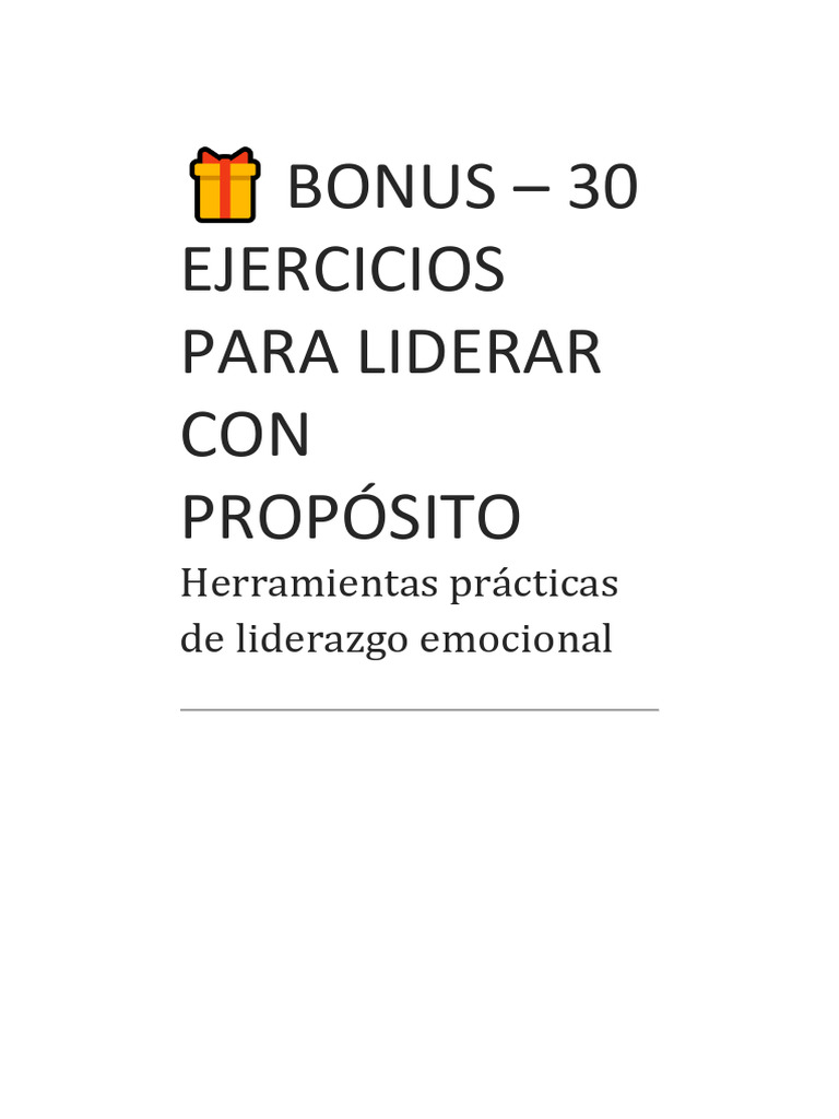 30 Ejercicios de Liderazgo Emocional | PDF | Liderazgo | Sicología