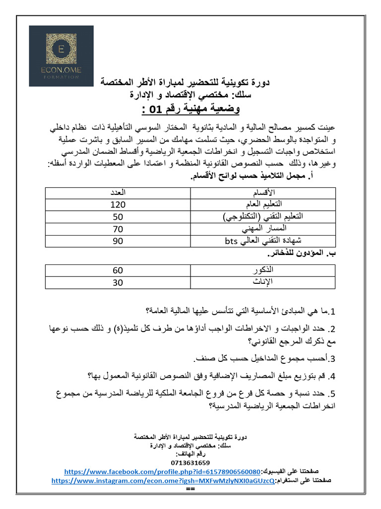 وضعية مهنية رقم 01 | PDF