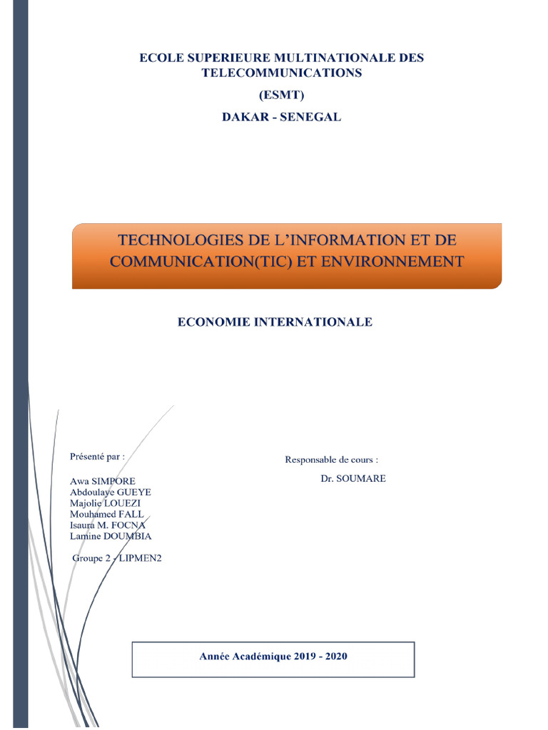 Impact des TIC sur l'environnement et la santé | PDF | Technologies de ...