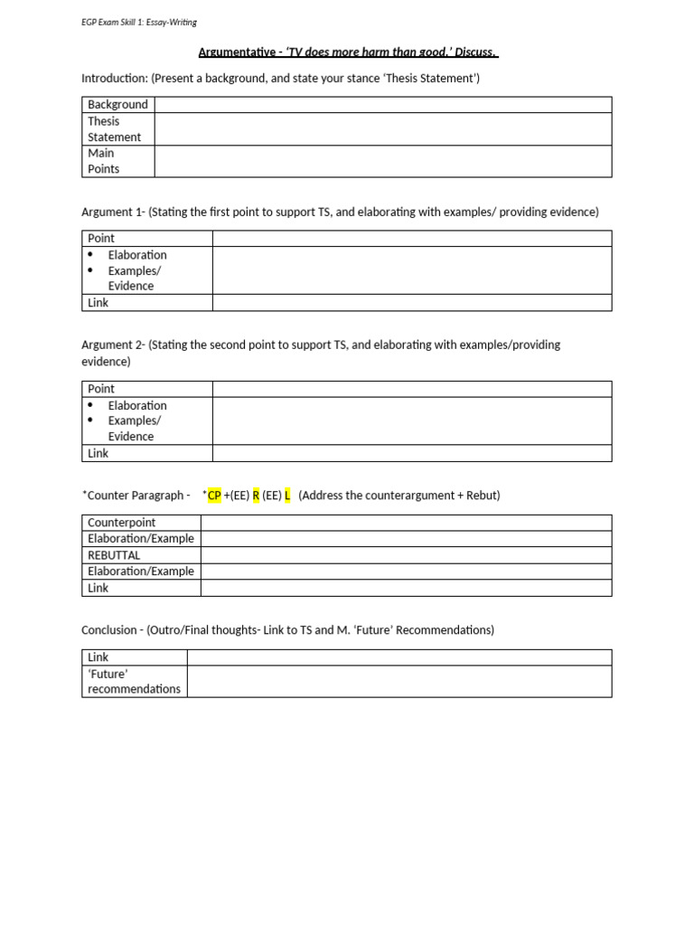 EGP Exam: Essay-Writing Skills Guide | PDF