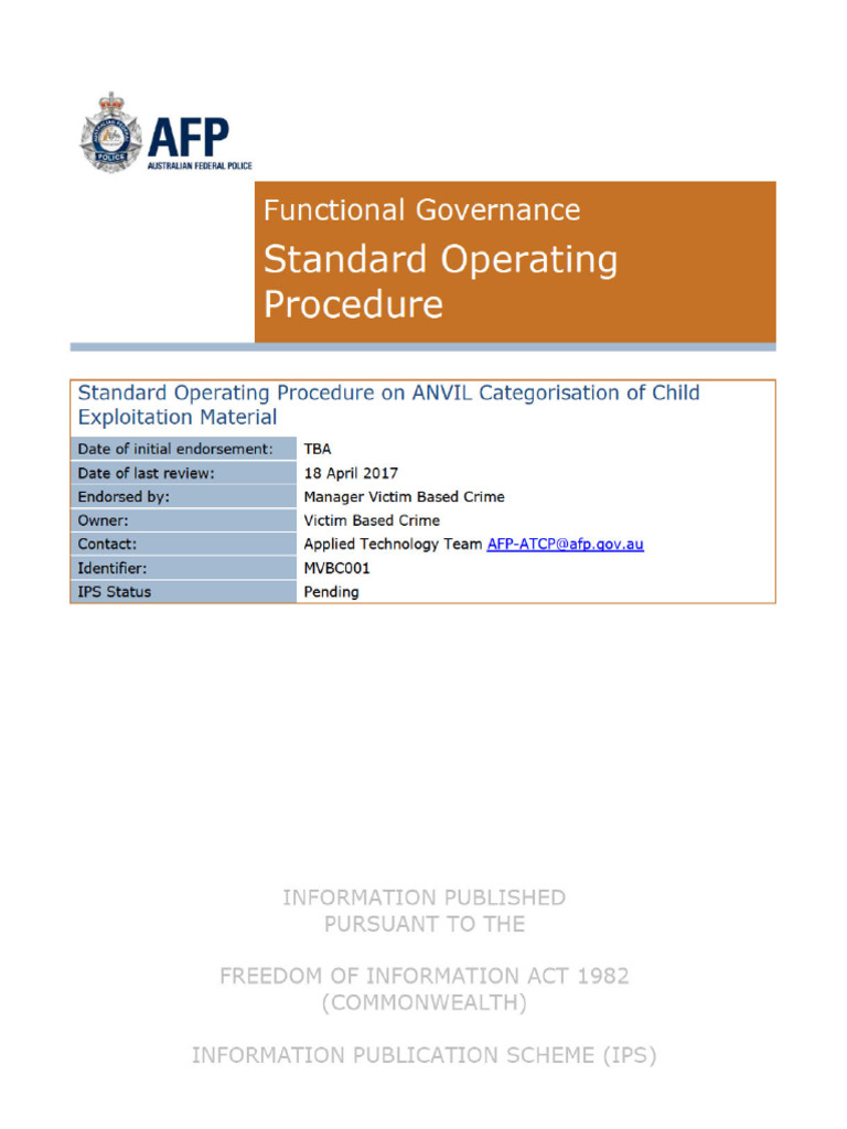 ANVIL: Child Exploitation Material Guidelines | PDF | Mammalian ...