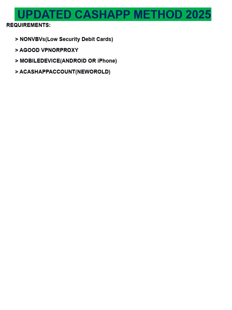 CashApp Method Guide 2025 | PDF | Software | Computing