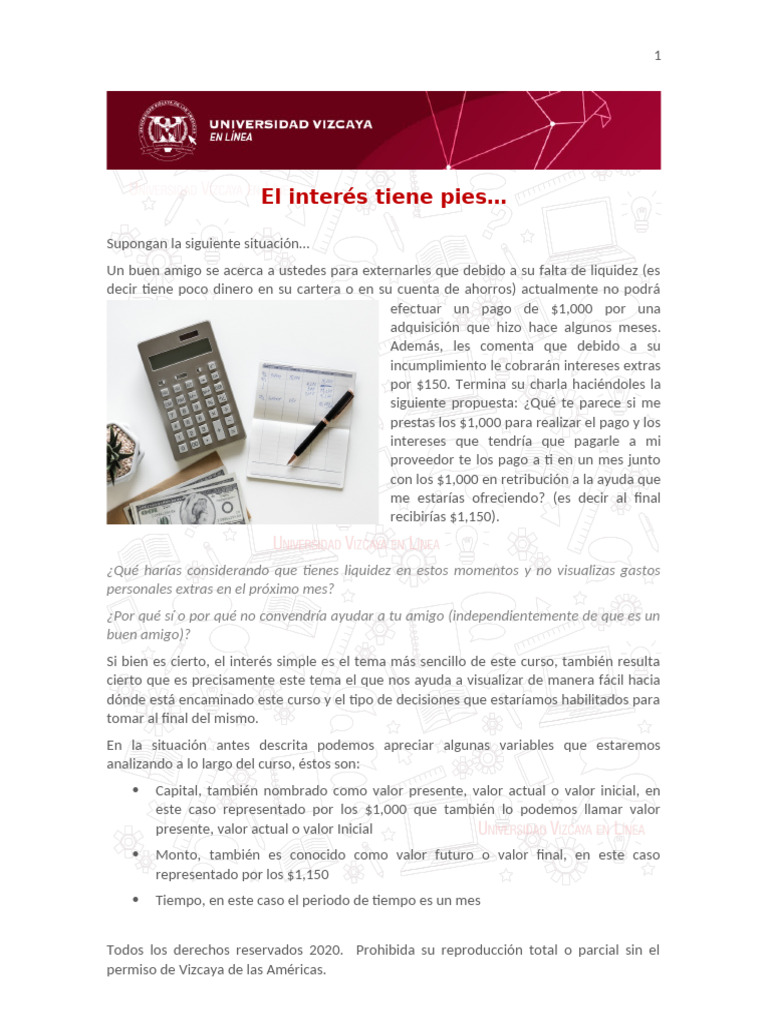 M1 LMA001 Matematicas Financieras | PDF | Interés | Tasas de interés