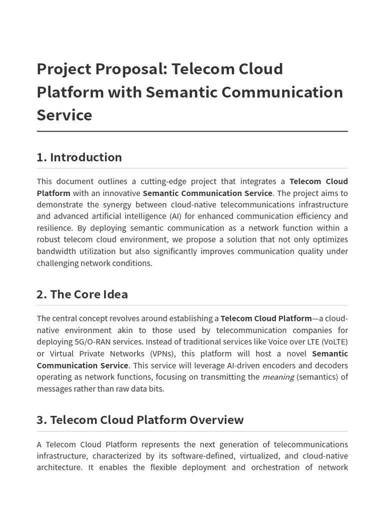 Telecom Cloud with Semantic Communication | PDF | Cloud Computing ...