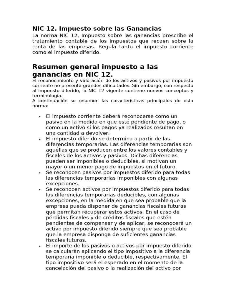 Nic 12 | PDF | Contabilidad | Impuestos