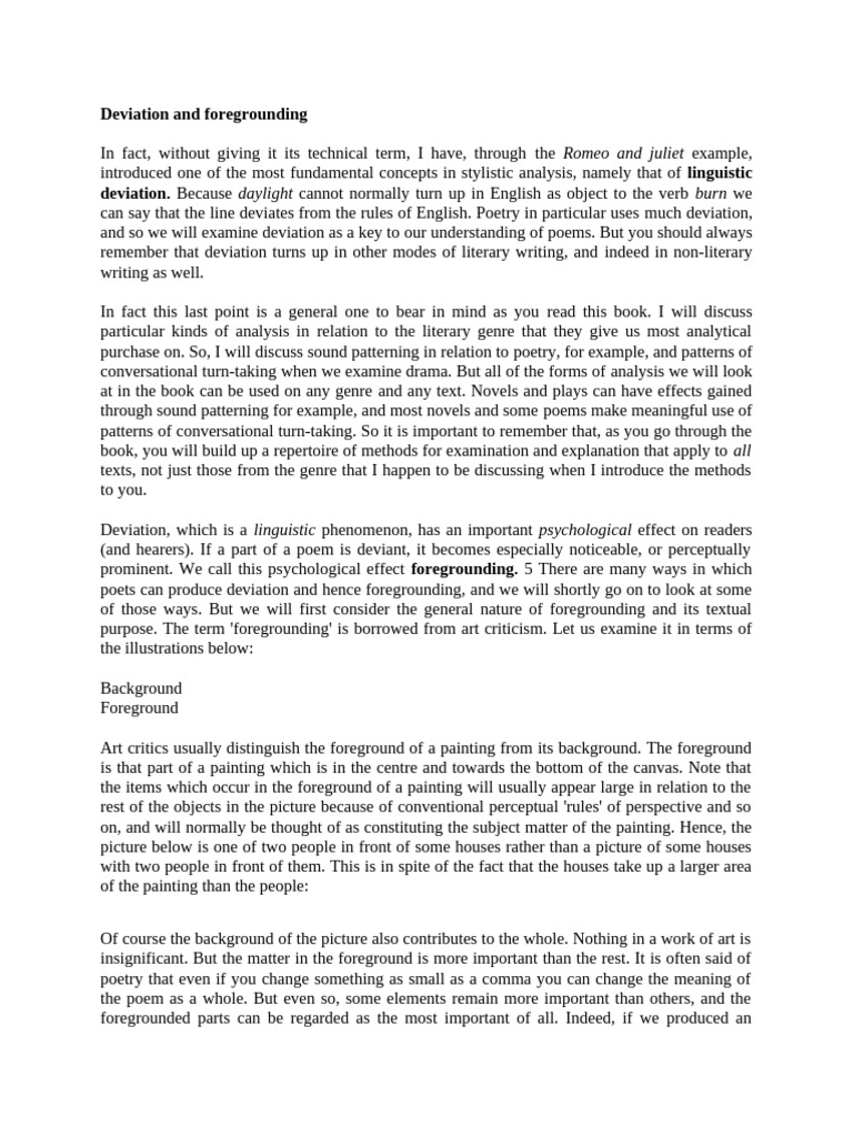 Deviation and Foregrounding | PDF | Semantics | Word