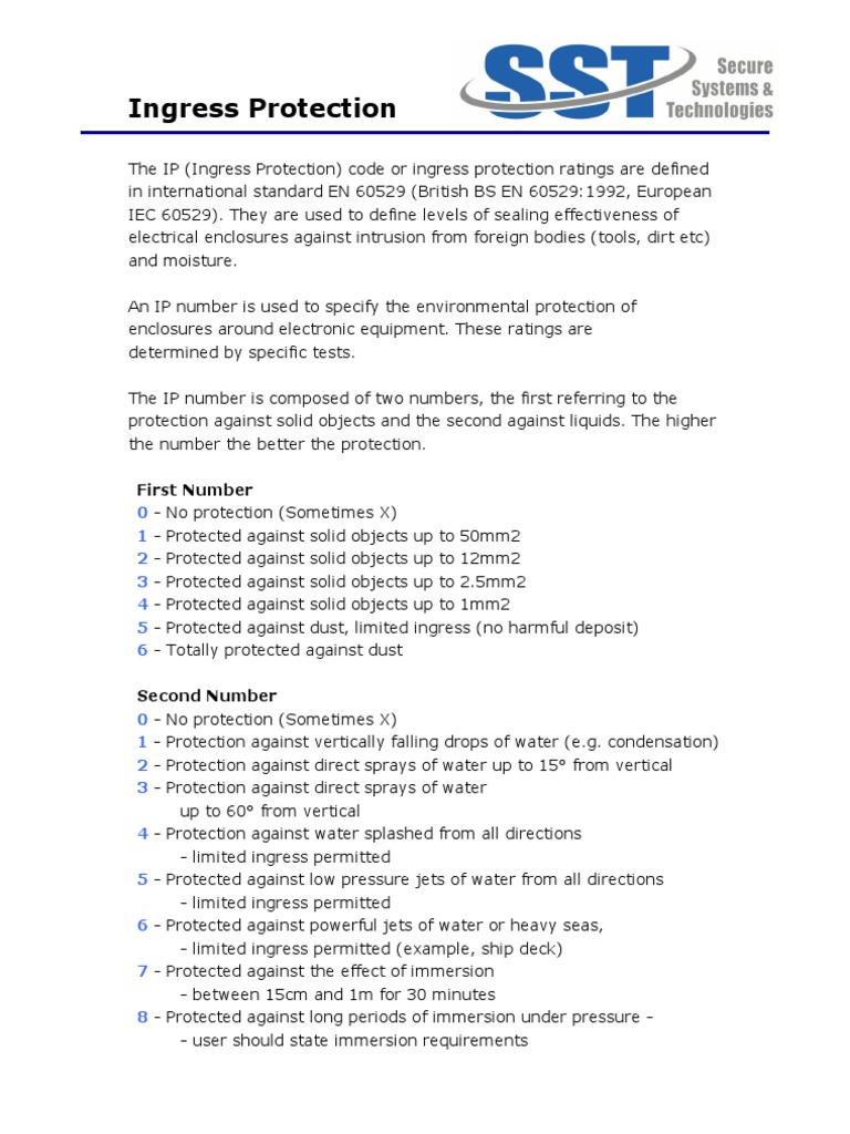 Ingress Protection (IP) | PDF | Engineering | Electrical Engineering