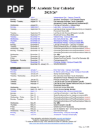 SJSU Academic Calendar 2025-26 | PDF | Academic Term | Educational Stages