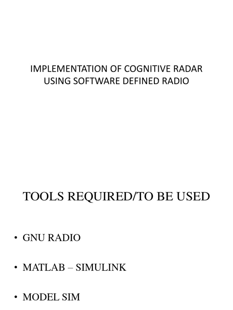 Cognitive Radar with Software Defined Radio | PDF | Art | Computers