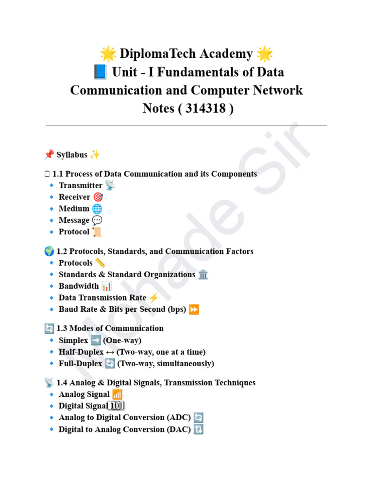 DCN 314318 Unit 1 Mega Notes - 251015 - 064920 | PDF | Duplex ...