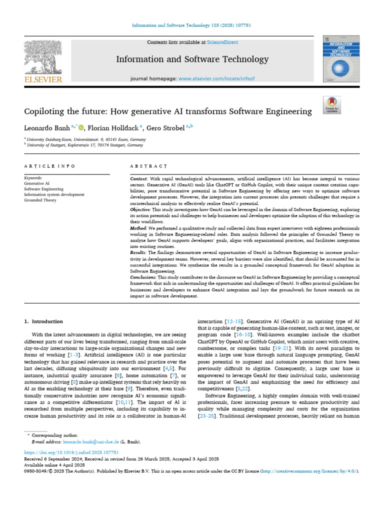 Copiloting The Future - How Generative AI Transforms Software ...