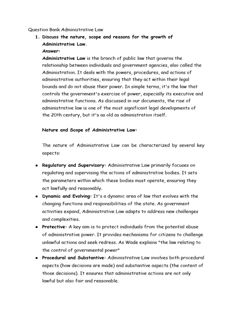 QnAInternal Test | PDF | Separation Of Powers | Administrative Law