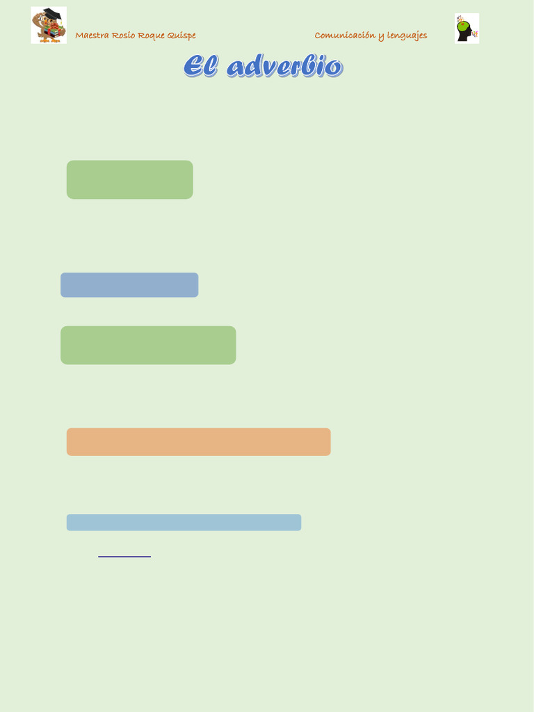 Adverbios: Tipos y Funciones Gramaticales | PDF | Adverbio | Verbo