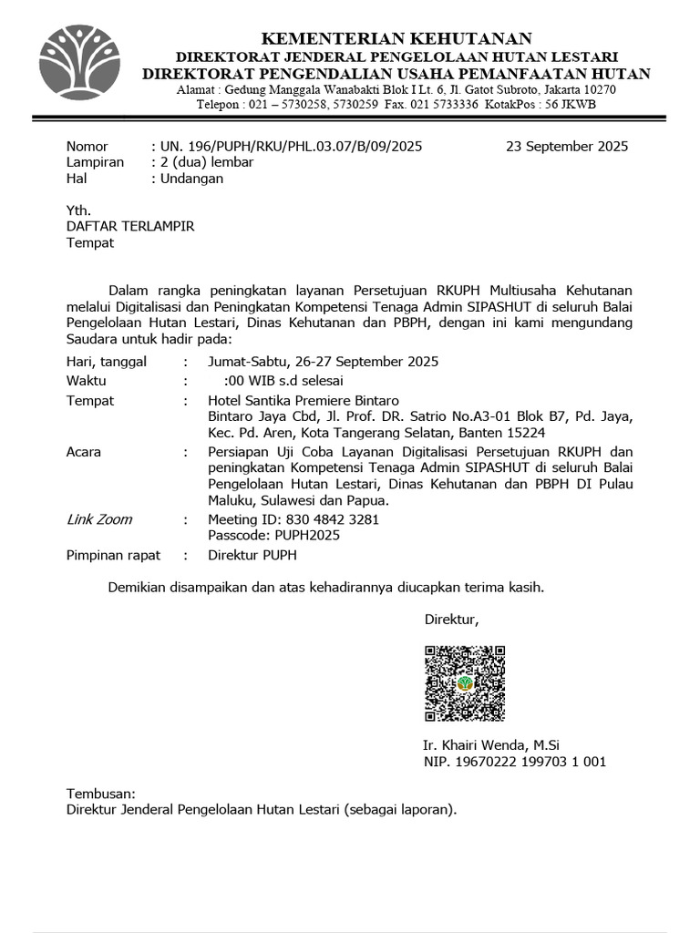 Undangan Uji Coba Digitalisasi RKUPH | PDF