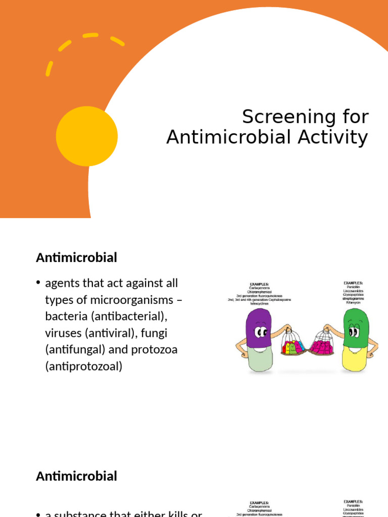 Antimicrobial Activity Screening Methods | PDF | Antimicrobial | Microscopy