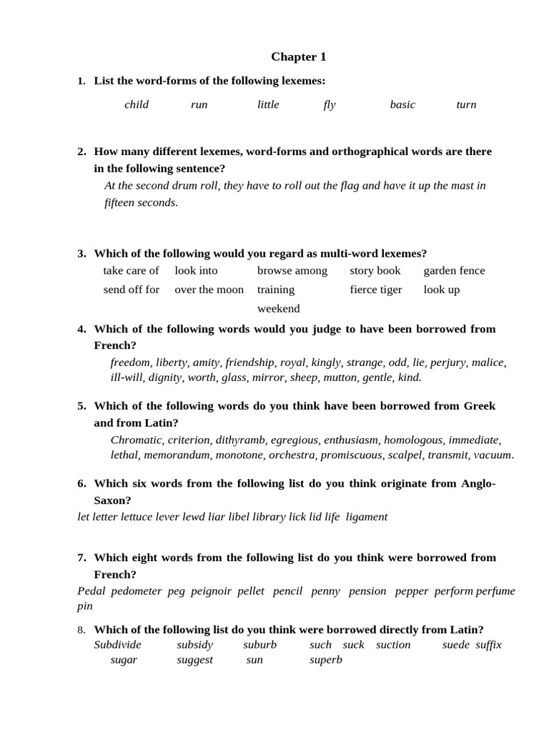 A Review Chapter123 Lexico Semantics | PDF | Lecturer | Word