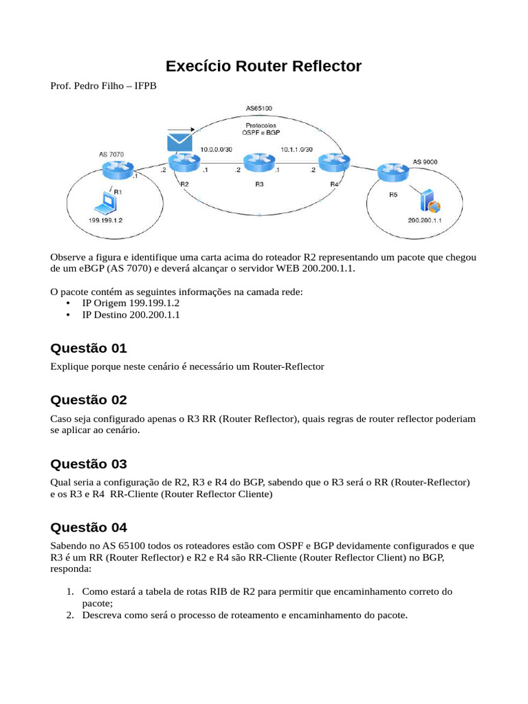 Necessidade e Configuração de Router Reflector | PDF