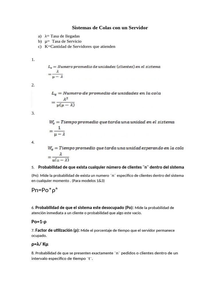 Análisis de Sistemas de Colas con Servidores | PDF