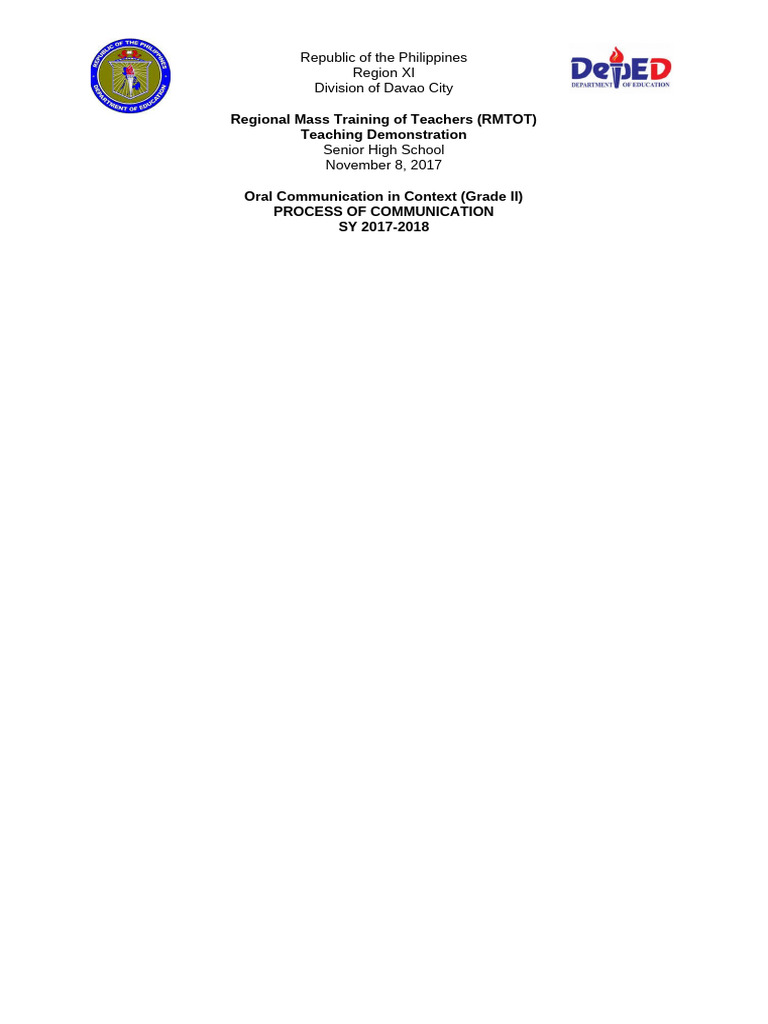 RMTOT Teaching Demo: Oral Communication | PDF