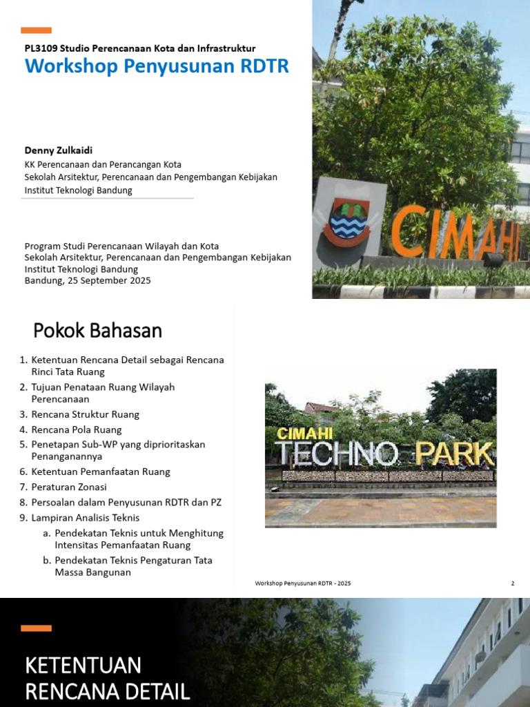 Workshop Penyusunan RDTR 2025 Bandung | PDF