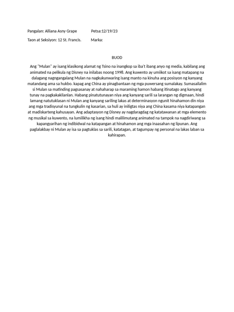 Buod | PDF