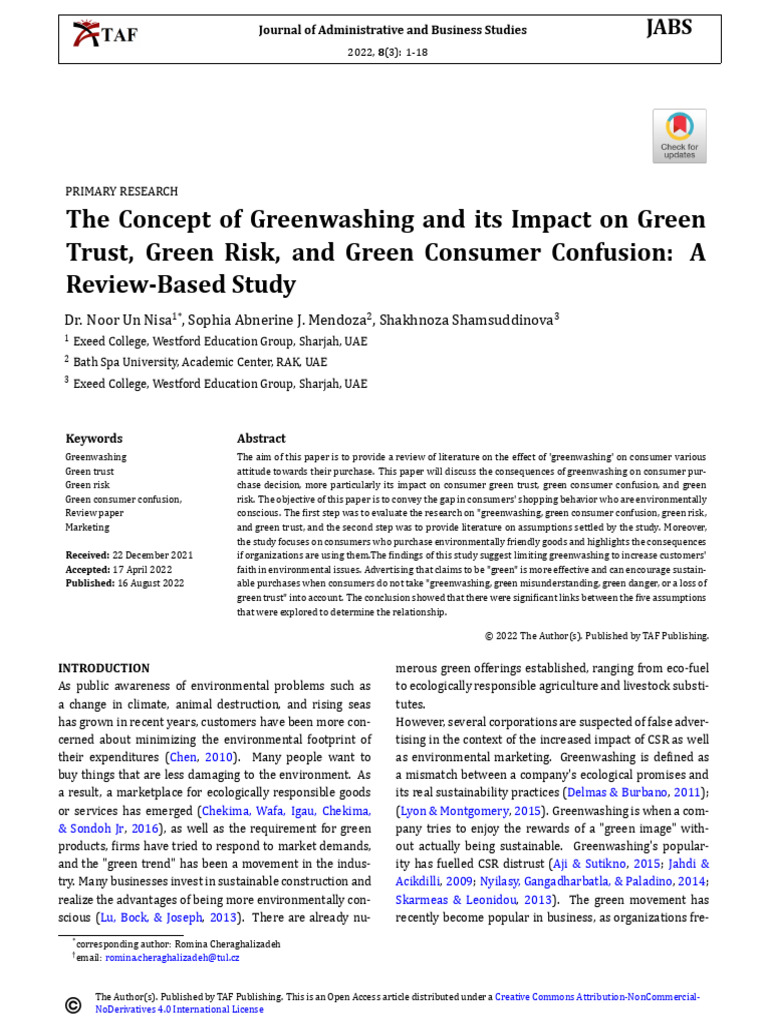 Impact of Greenwashing on Consumer Trust | PDF | Risk | Marketing