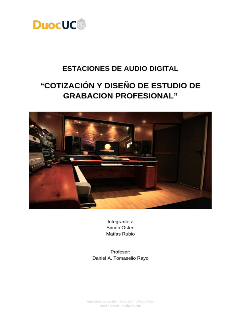 Diseño y Presupuesto Estudio de Grabación | PDF | Ingenieria Eléctrica ...